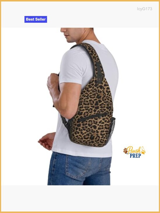 Leopard Print Sling Bag Crossbody Backpack Casual Hiking Travel Daypack main image 5